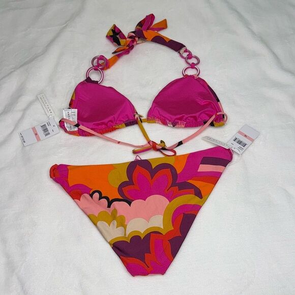 Trina Turk Fan Fair Triangle Top & Fan Faire Ring Hipster Bottom Size 10 - Picture 6 of 11